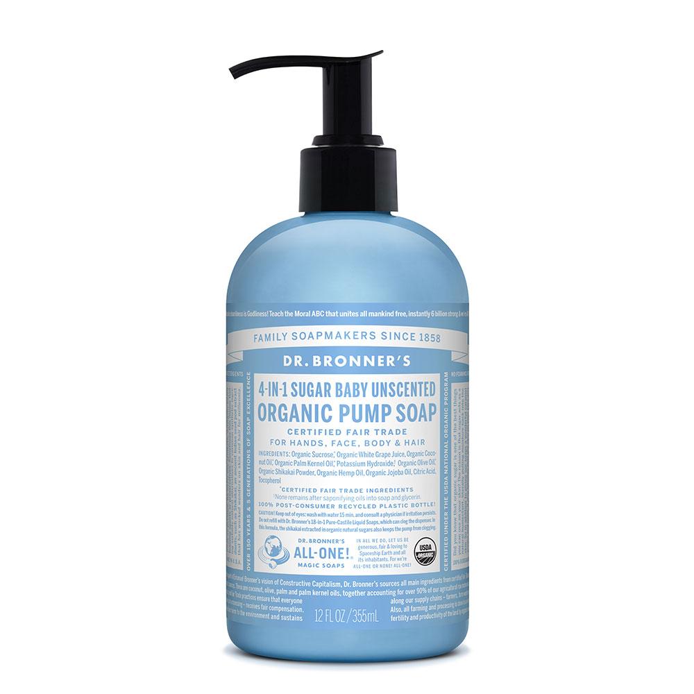 Dr. Bronner's Organic Pump Soap - Baby Unscented 355ml