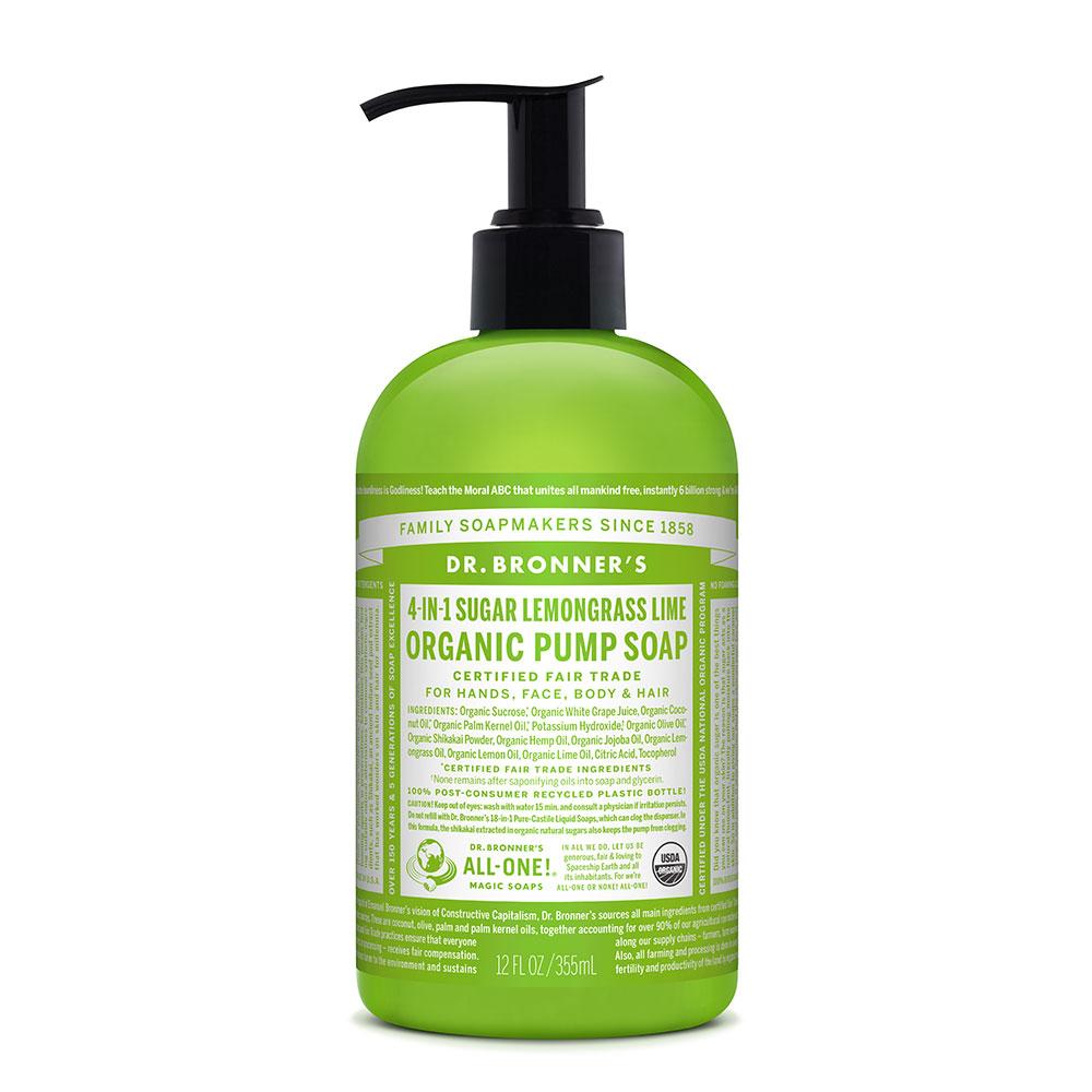 Dr. Bronner's Organic Pump Soap - Lemongrass & Lime 355ml