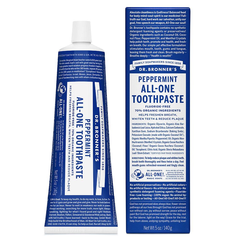 Dr. Bronner's Peppermint All-One Toothpaste Fluoride Free 105ml