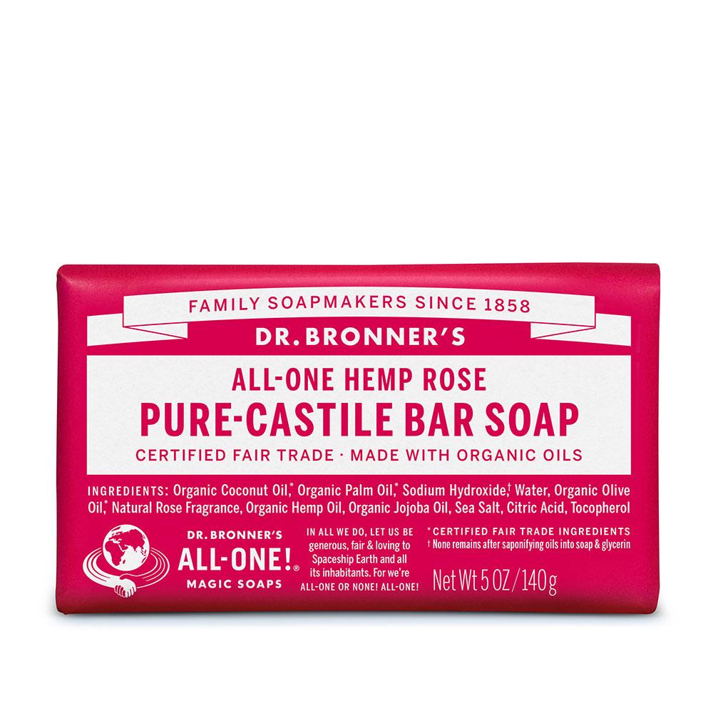 Dr. Bronner's Organic Rose Soap Bar 140g