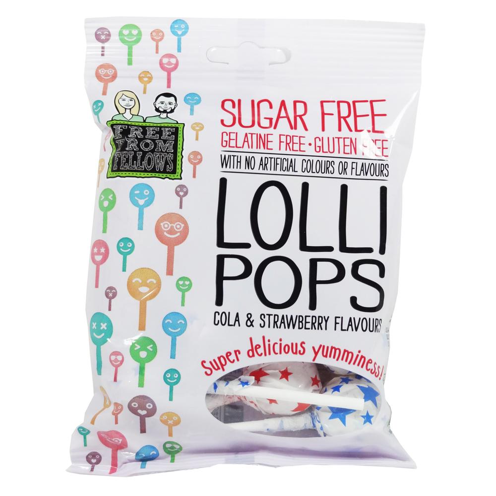 Free From Fellows Vegan Lollipops Cola & Strawberry 70g