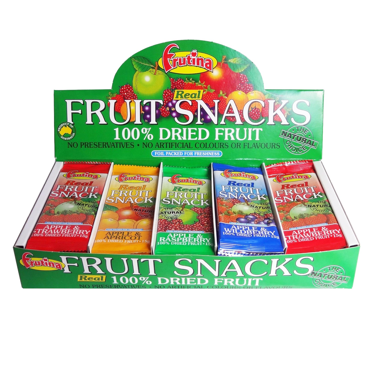Frutina Fruit Snacks Variety Pack 60 x 15g Real 100 Dried Fruit