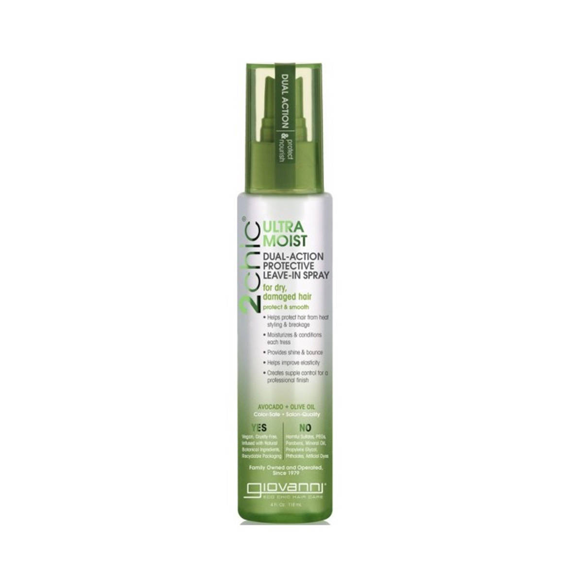 Giovanni 2chic Ultra Moist Avocado & Olive Oil Dual Action Protective Leave-in Spray 118ml