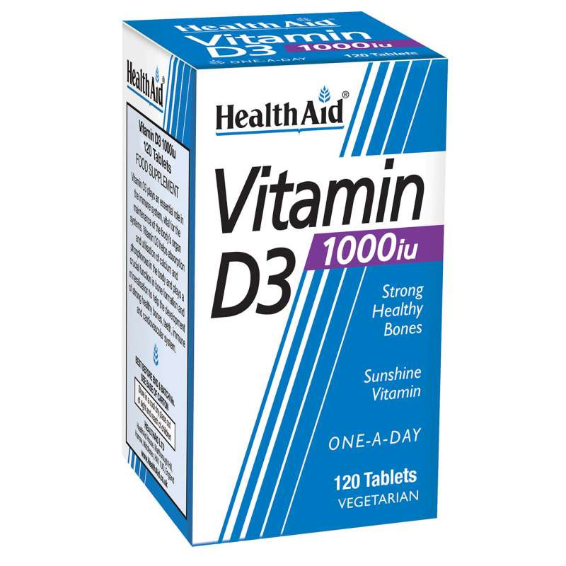 HealthAid Vitamin D3 1000iu 120 Vegetarian Tablets