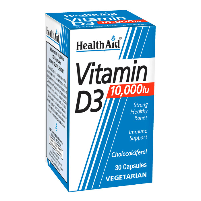 HealthAid Vitamin D3 10,000iu 30 Vegetarian Capsules