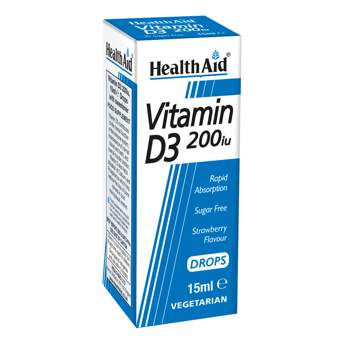 HealthAid Vitamin D3 200iu 15ml Vegetarian Drops