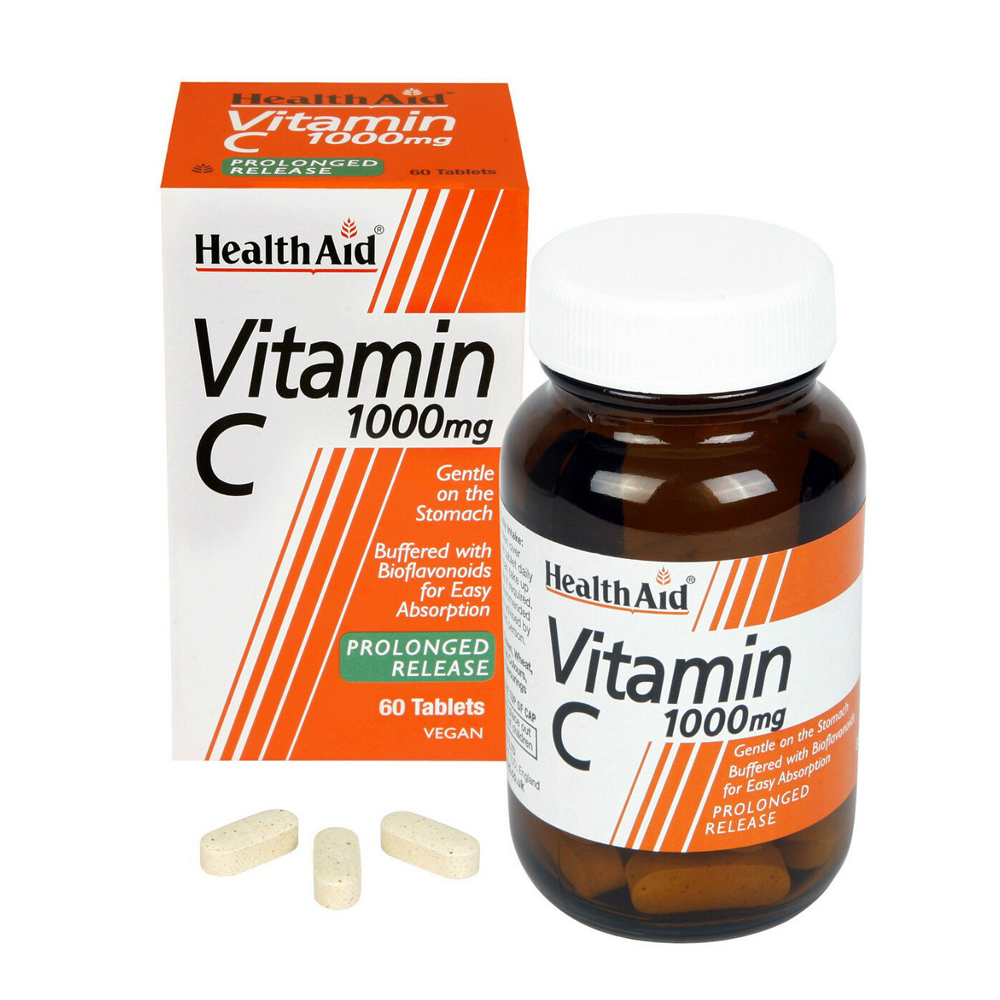 HealthAid Vitamin C 1000mg 60 Vegan Tablets Prolonged Release