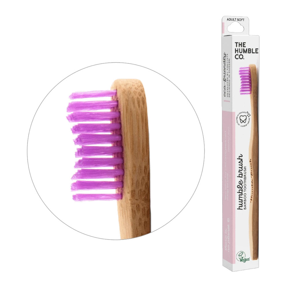 Humble Brush Adult Purple Soft Bristles Toothbrush