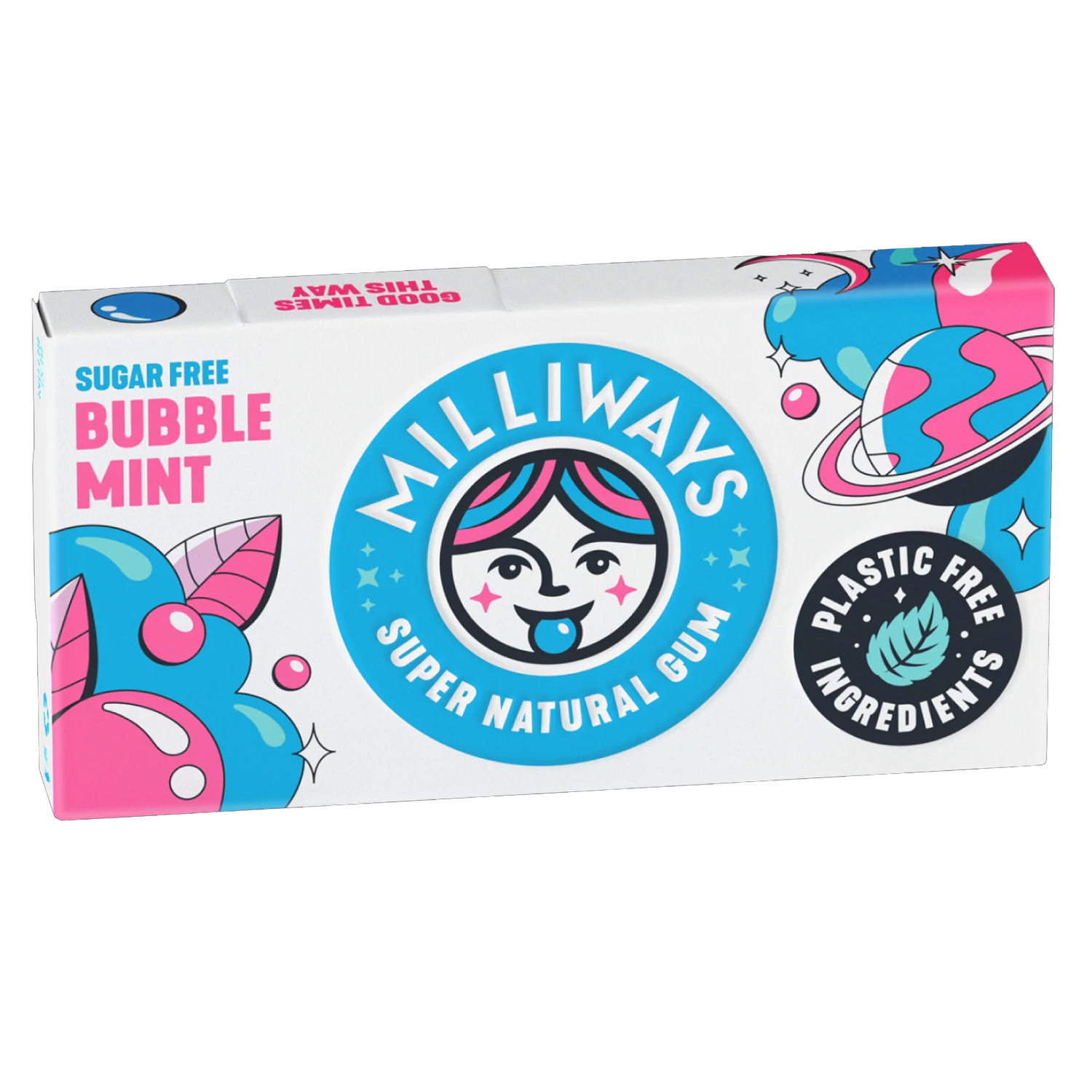 Milliways Bubble Mint Plastic Free Gum 19g (10 Pellets)