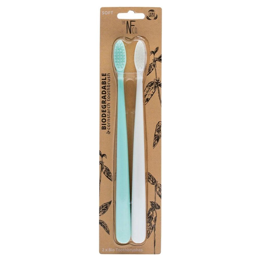 NFco Twin Pack Bio Toothbrush - Rivermint & Ivory Desert