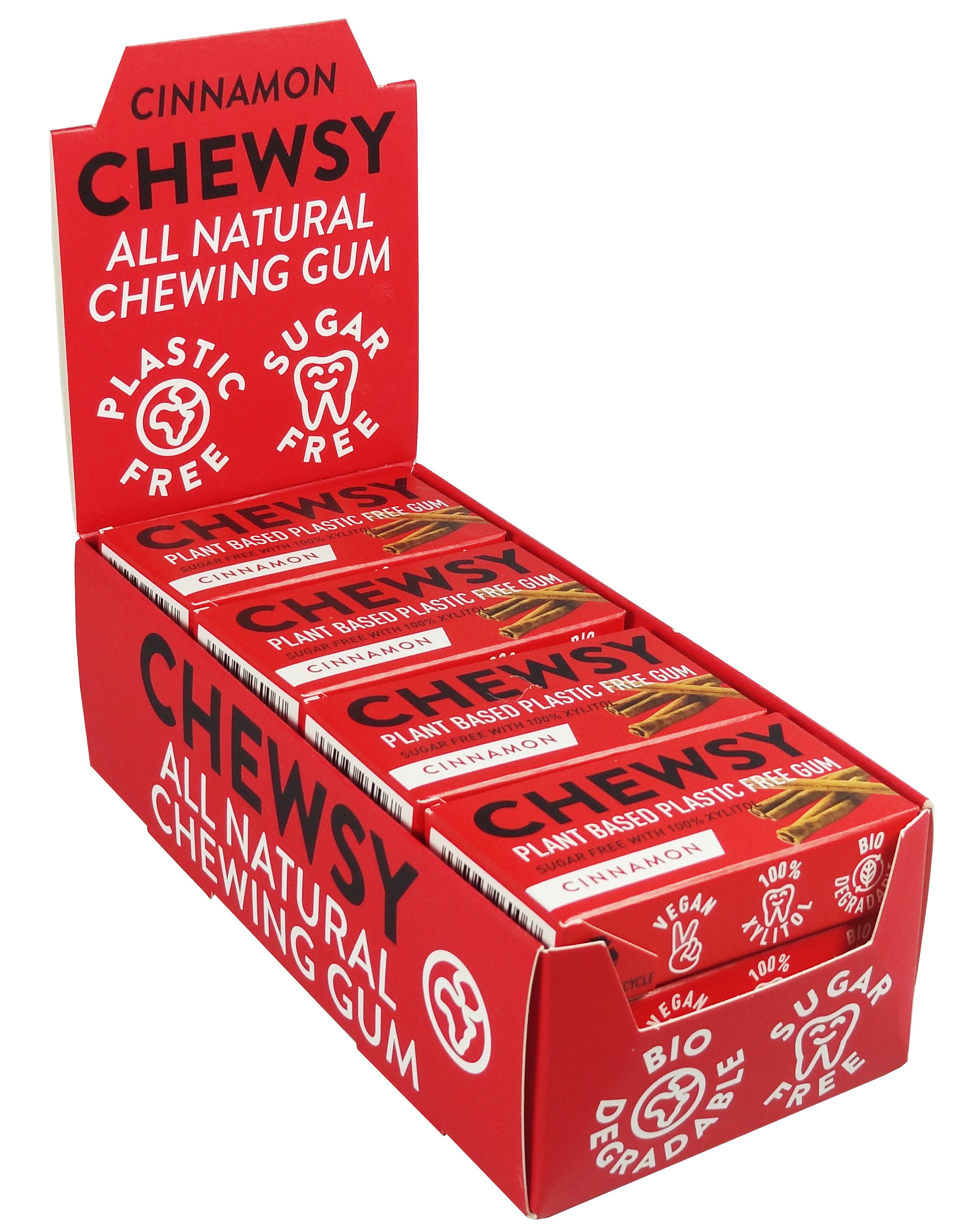 Chewsy Sugar Free Cinnamon Chewing Gum 15g (Pack of 12) Beauty