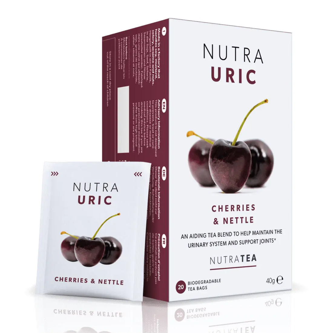 NutraTea Nutra Uric Cherries & Nettle Biodegradable Teabags 40g (20 teabags)