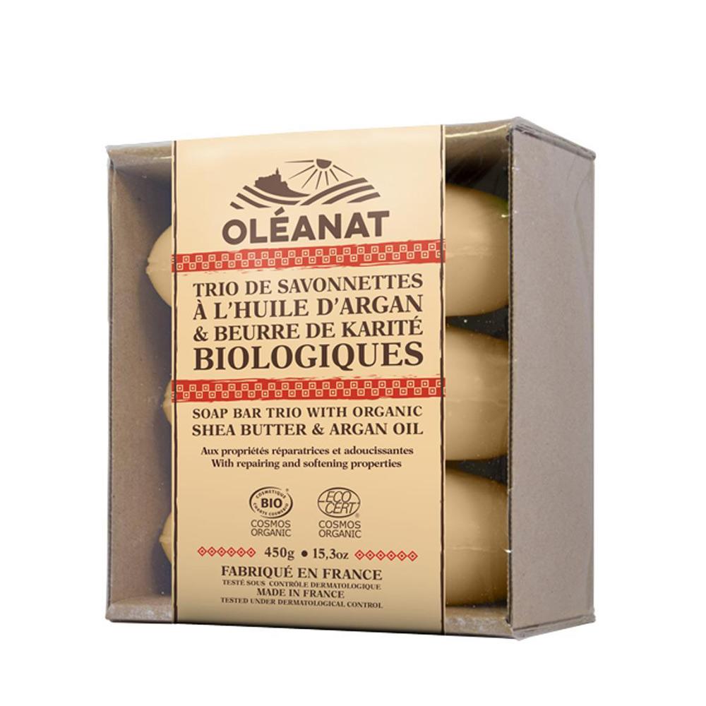 Oleanat Organic Shea Butter & Argan Oil Soap Trio (3x150g)