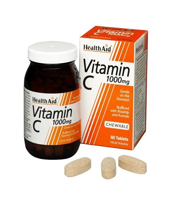 HealthAid Vitamin C 1000mg 60 Vegetarian Tablets Chewable