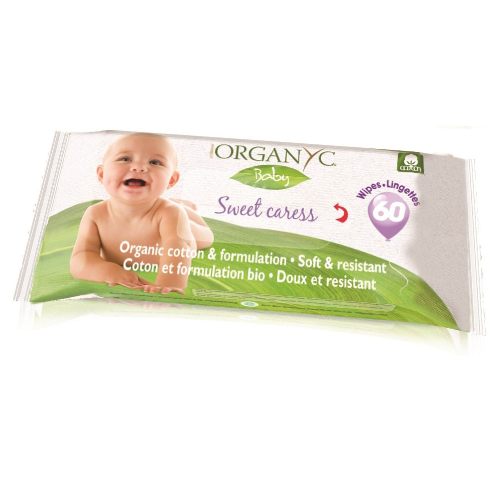 Organyc Organic Baby Wipes - 60 Wipes Per Pack