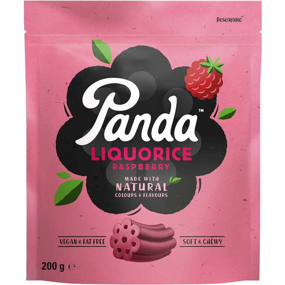 Panda Natural Raspberry Licorice Cuts 200g