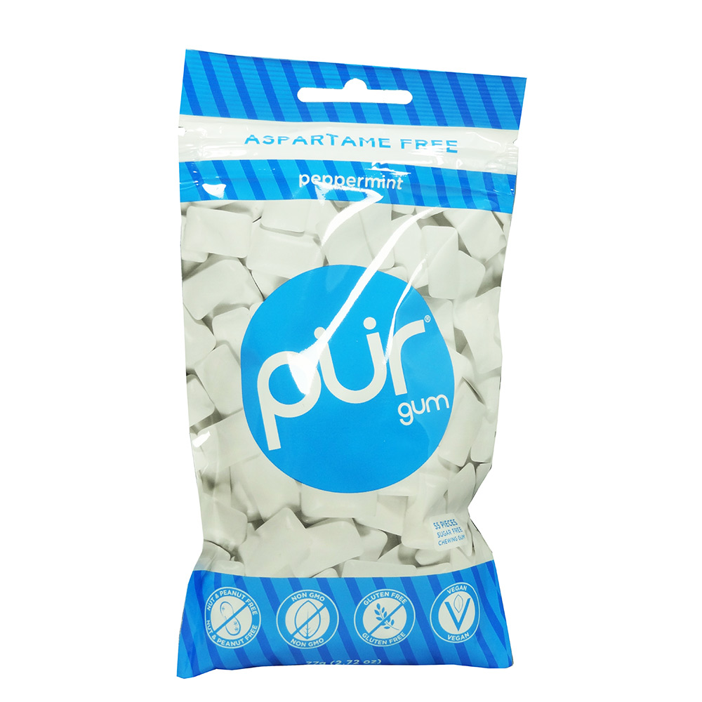 Pur Gum Peppermint Chewing Gums 77g (55 Pellets)