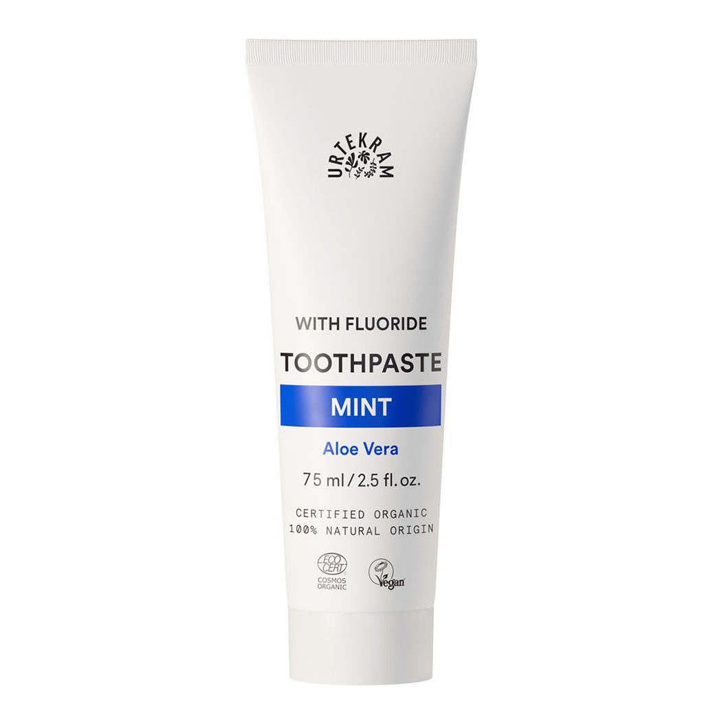 Urtekram Mint Toothpaste with Aloe Vera - Fluoride 75ml / 2.5fl oz.