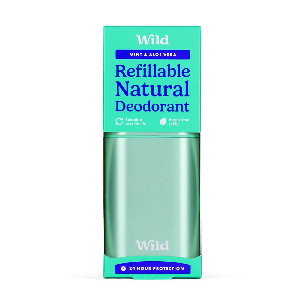 Wild Refillable Natural Deodorant - Mens Mint & Aleo Vera 40g