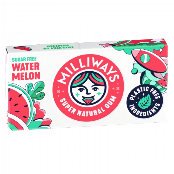 Milliways Watermelon Plastic Free Gum 19g (10 Pellets)