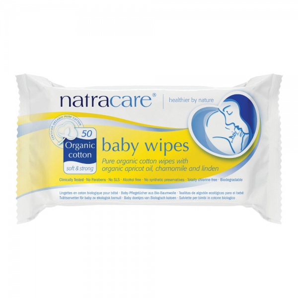 Natracare Organic Cotton Baby Wipes - Pack of 50