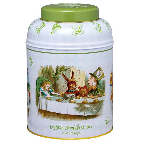 New English Teas Alice in Wonderland Tea Caddy With 80 English Breakfast Teabags (MD02)