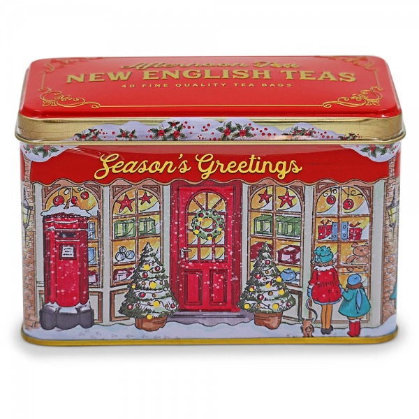 New English Teas Season's Greetings Christmas Tea Tin 40 Afternoon Teabags