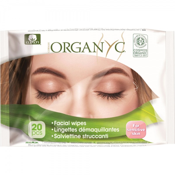 Organyc Facial Cleansing Wipes - 20 pieces - For Sensitive Skin