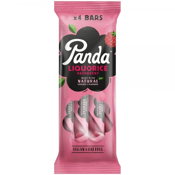 Panda Raspberry Licorice Logs 4 Bar Pack 128g