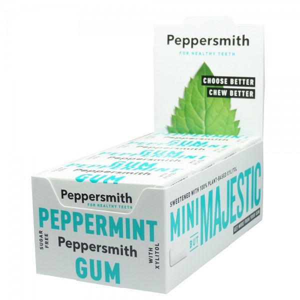 Peppersmith Fine English Peppermint Sugar Free Chewing Gum 12x15g