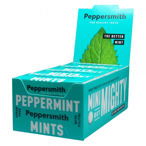 Peppersmith Fine English Peppermint Xylitol Mints 12x15g