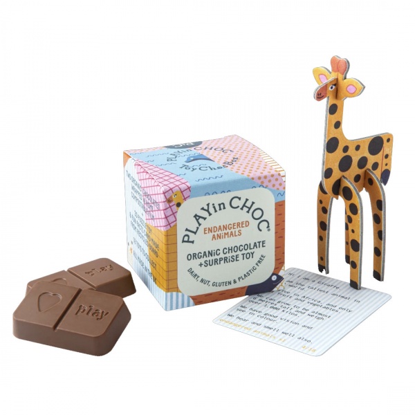 Playin Choc ToyChocBox Org. Chocolate + Surprise Toy - Endangered Animals 20g