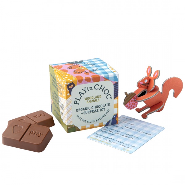 Playin Choc ToyChocBox Org. Chocolate + Surprise Toy - Woodland Animals 20g