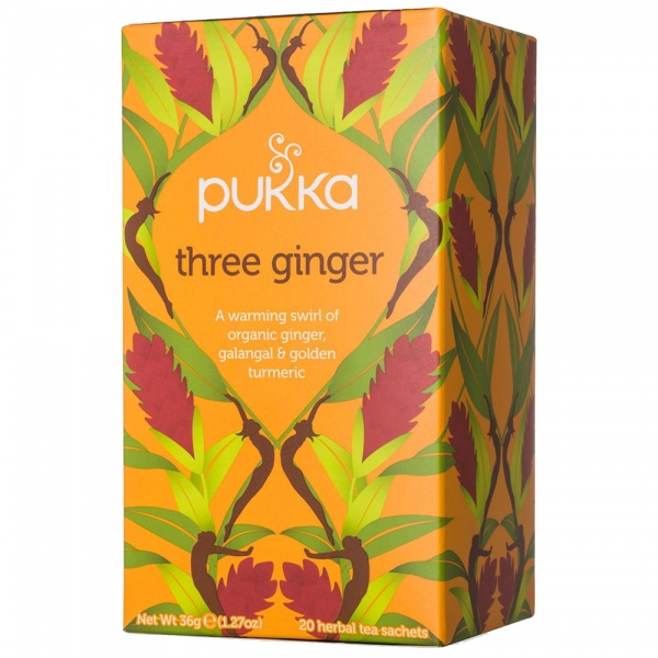Pukka Herbs Three Ginger Tea 20 Herbal Tea Sachets