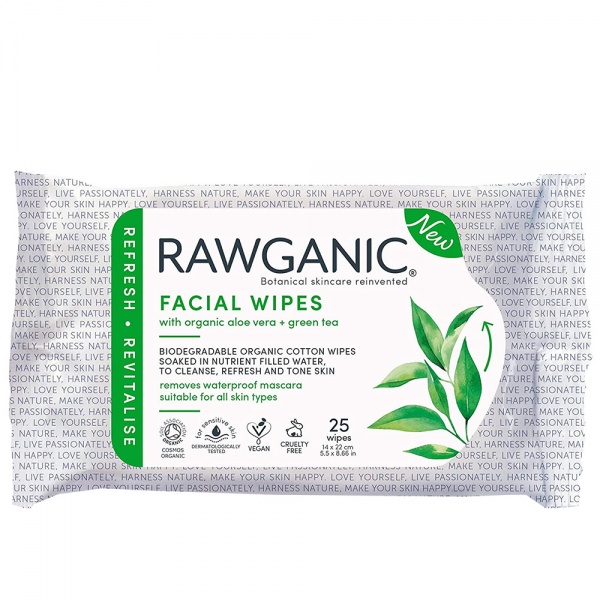 Rawganic Pure Refreshing Facial Wipes 25 wipes