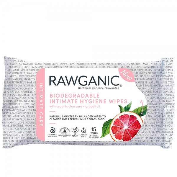 Rawganic Feminine Hygiene Wipes 15 Wipes