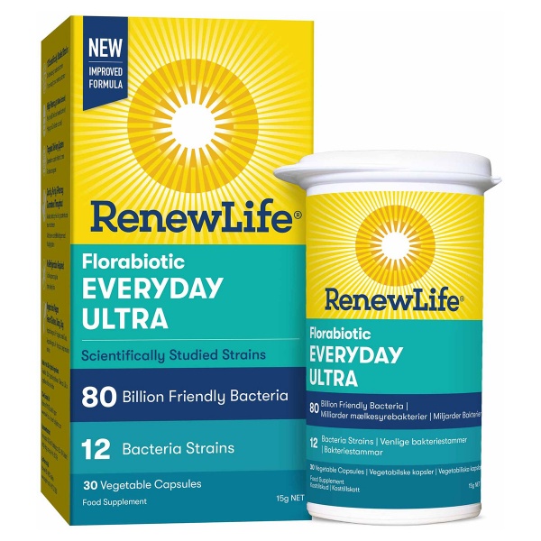 Renew Life Florabiotic Everyday Ultra 80 Billion Cultures 30 Vegetable Capsules