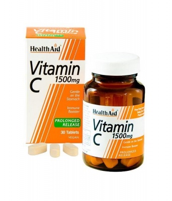 HealthAid Vitamin C 1500mg 30 Vegan Tablets Prolonged Release