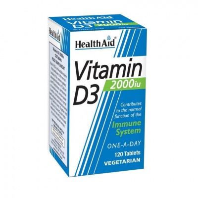 HealthAid Vitamin D3 2000iu 120 Vegetarian Tablets