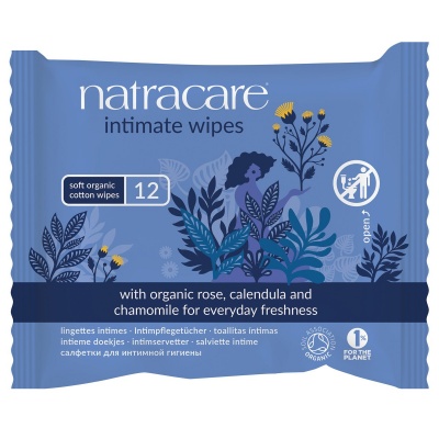 Natracare Organic Intimate Wipes - Pack of 12 Wipes