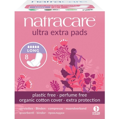 Natracare Organic and Natural Ultra Extra Pads - Long Pack of 8