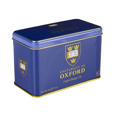 New English Teas University of Oxford Tea Tin with 40 English Breakfast Teabags