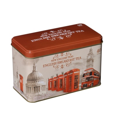 New English Teas Vintage London Tea Tin with 40 English Breakfast Teabags