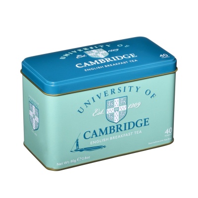 New English Teas University of Cambridge Tea Tin with 40 English Breakfast Teabags