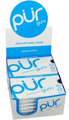 PUR Gum Peppermint Chewing Gum 9 Piece Blister Pack (Pack of 12)