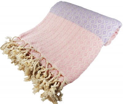 mOrganics Beauty Su Turkish Hammam Peshtemal, Beach Towel Pink & Lilac 100x170cm