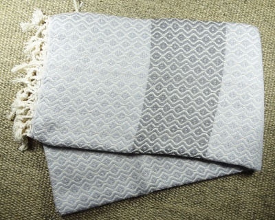 mOrganics Beauty Su Turkish Hammam Peshtemal, Beach Towel Gray & Silver 100x170cm