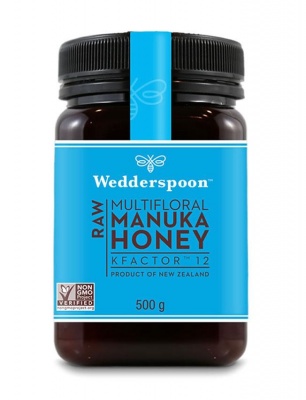 Wedderspoon Raw Multiflora Manuka Honey KFactor 12, 500g/17.6oz