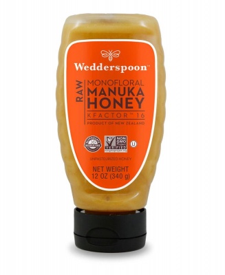 Wedderspoon Raw Monoflora Manuka Honey KFactor 16, 340g  Squeezy Bottle