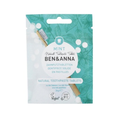 Ben & Anna Natural Fluoride Free Mint Toothpaste Tablets 36g